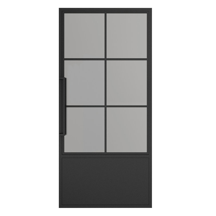 Calhome Glass Black Steel Frame Prehung Interior Door With Door Handle Wayfair